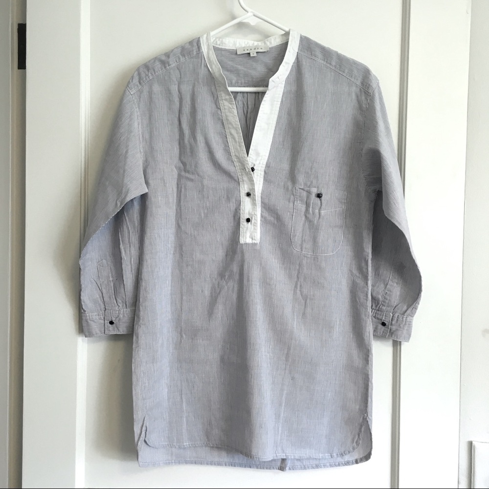 SANDRO pinstripe tunic top